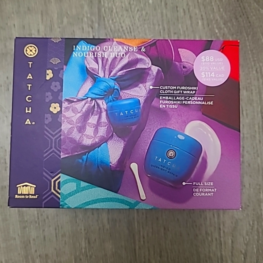 NEW Tatcha Indigo Cleanse & Nourish Duo-Indigo Cleansing Balm & Overnight Repair